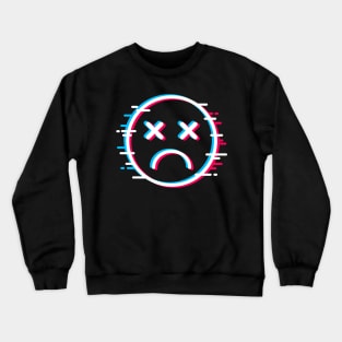 Glitch Face Dead Sad Crewneck Sweatshirt